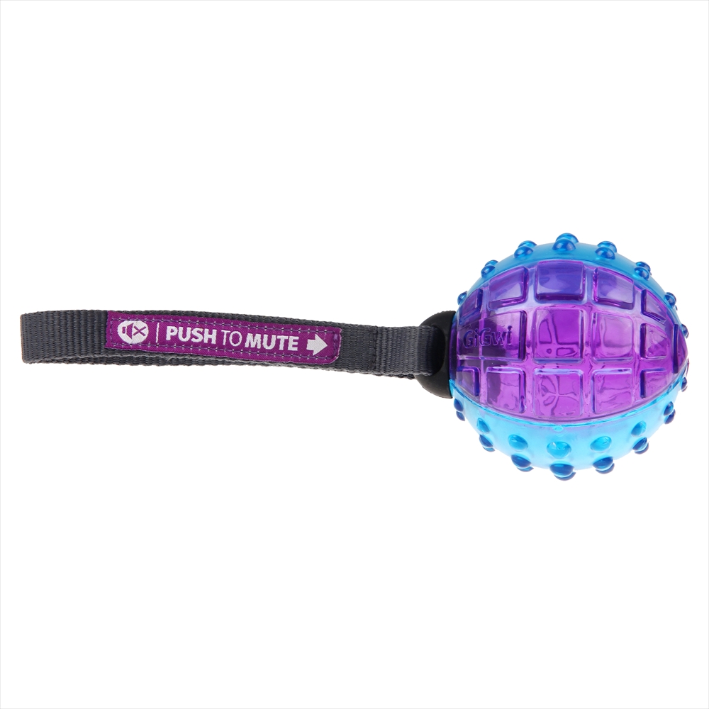 PUSH TO MUTE BALL W/STRAP 3 - Ethical Pet